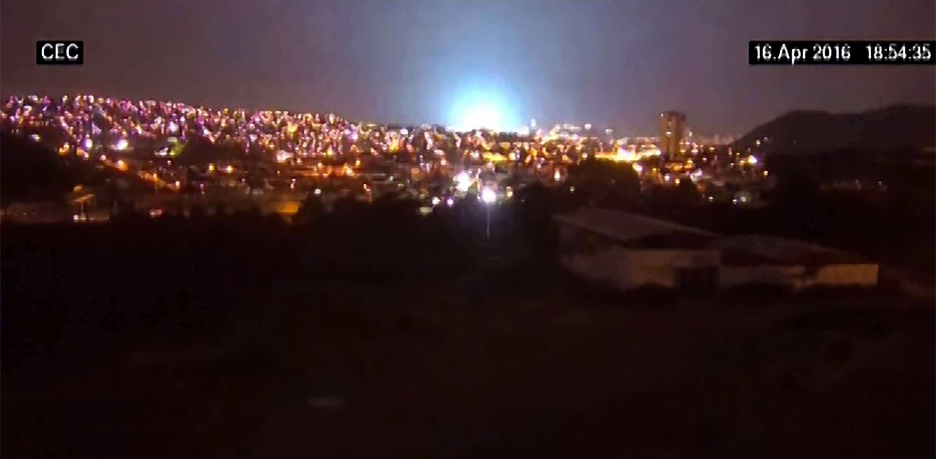 earthquake light in Ecuador