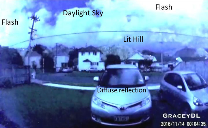 earthquake light lights up region